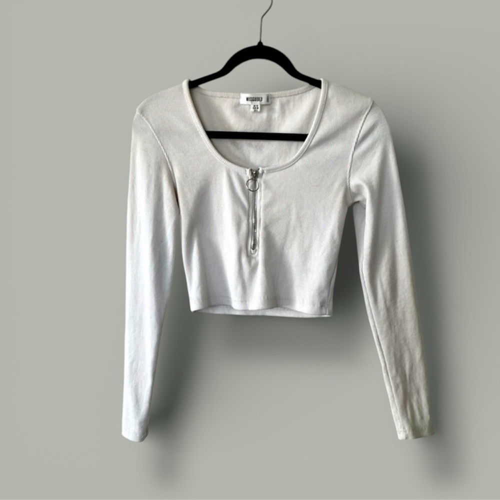 Zip up ribbed crop top